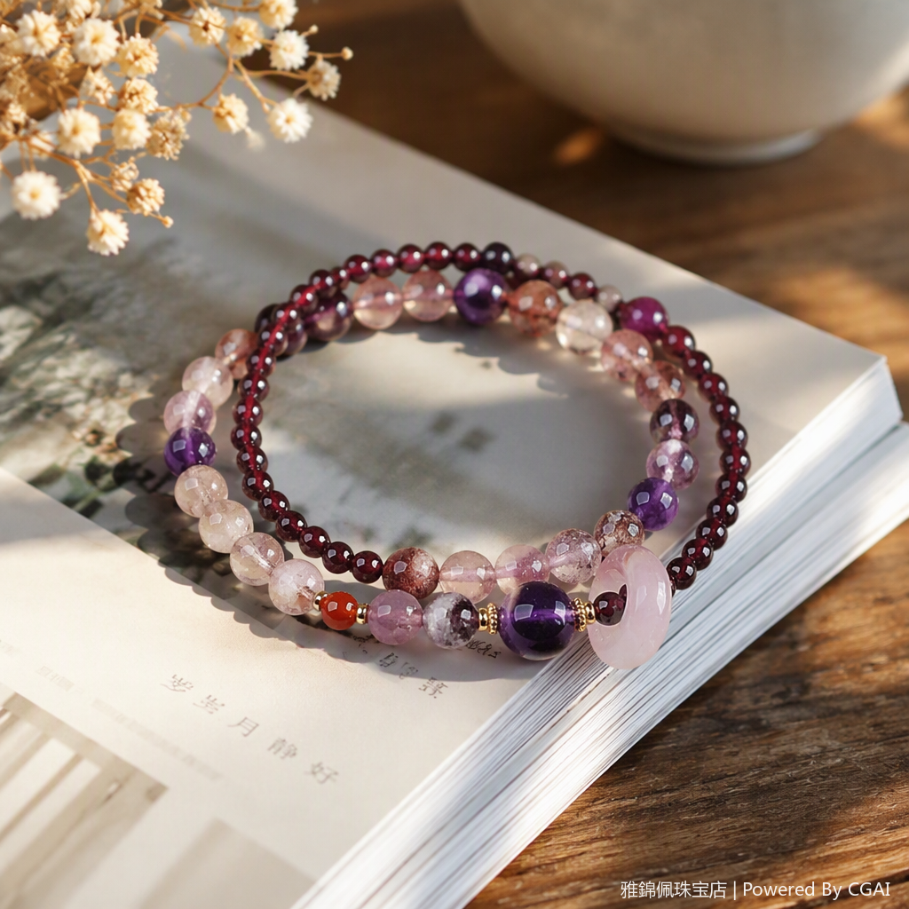 Big red big purple fashion pulsera hombres y mujeres parejas joyas pulseras tendencias pulsera versátil y minimalista accesorios regalos pulsera de cristal details Picture