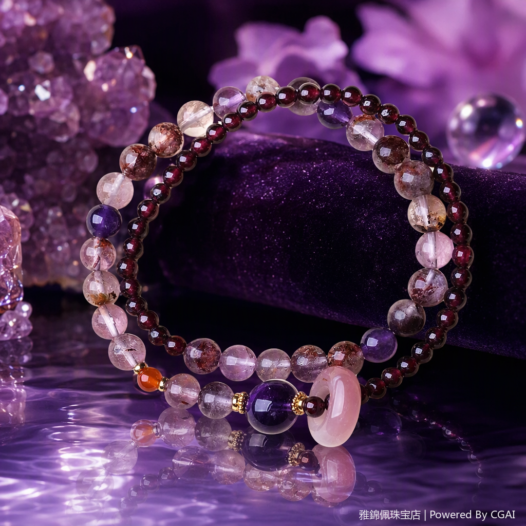 Big red big purple fashion pulsera hombres y mujeres parejas joyas pulseras tendencias pulsera versátil y minimalista accesorios regalos pulsera de cristal Specification image