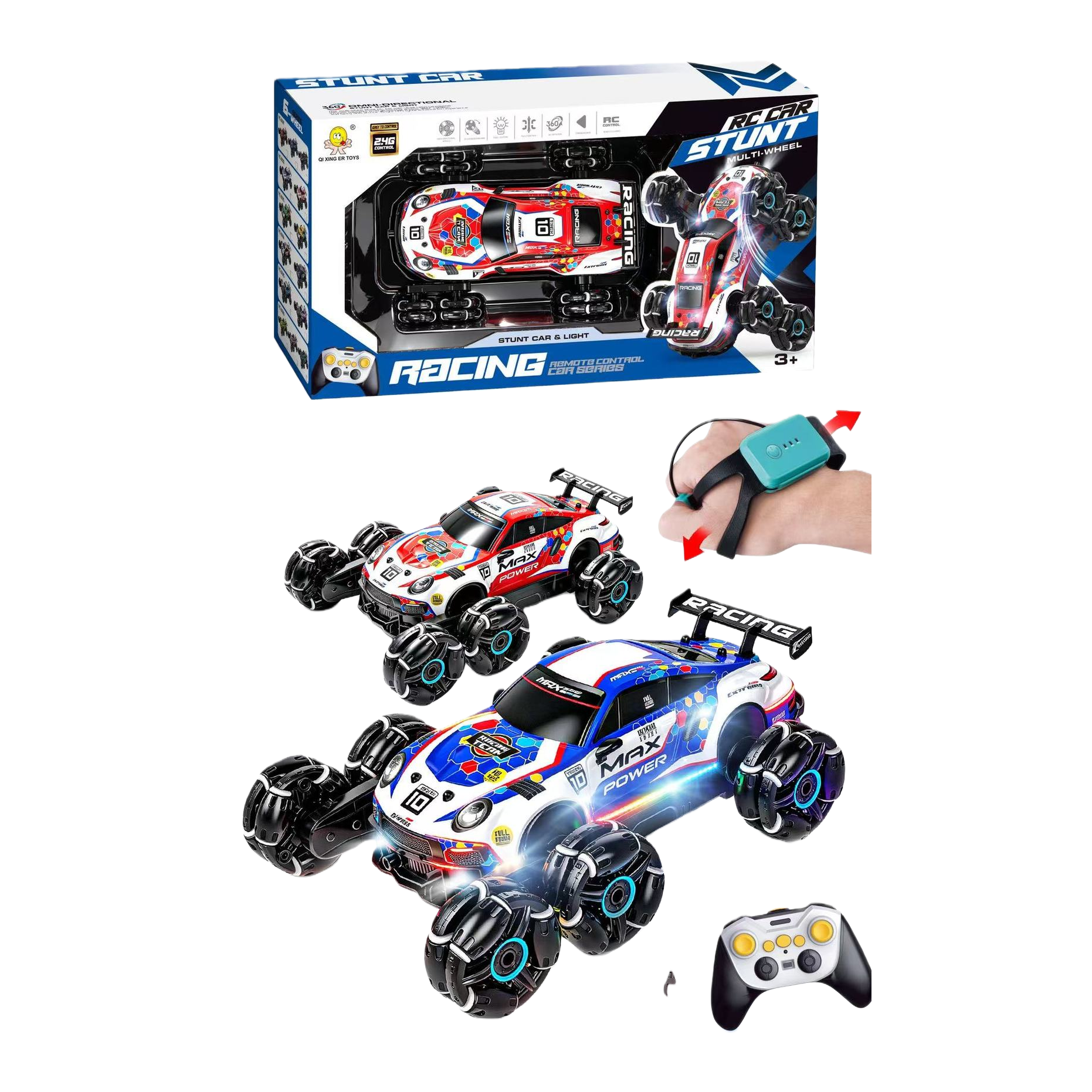 Children's remote control car, colorful racing car, electric toy, children's educational and fun car, suitable gifts for boys and girls Specification image