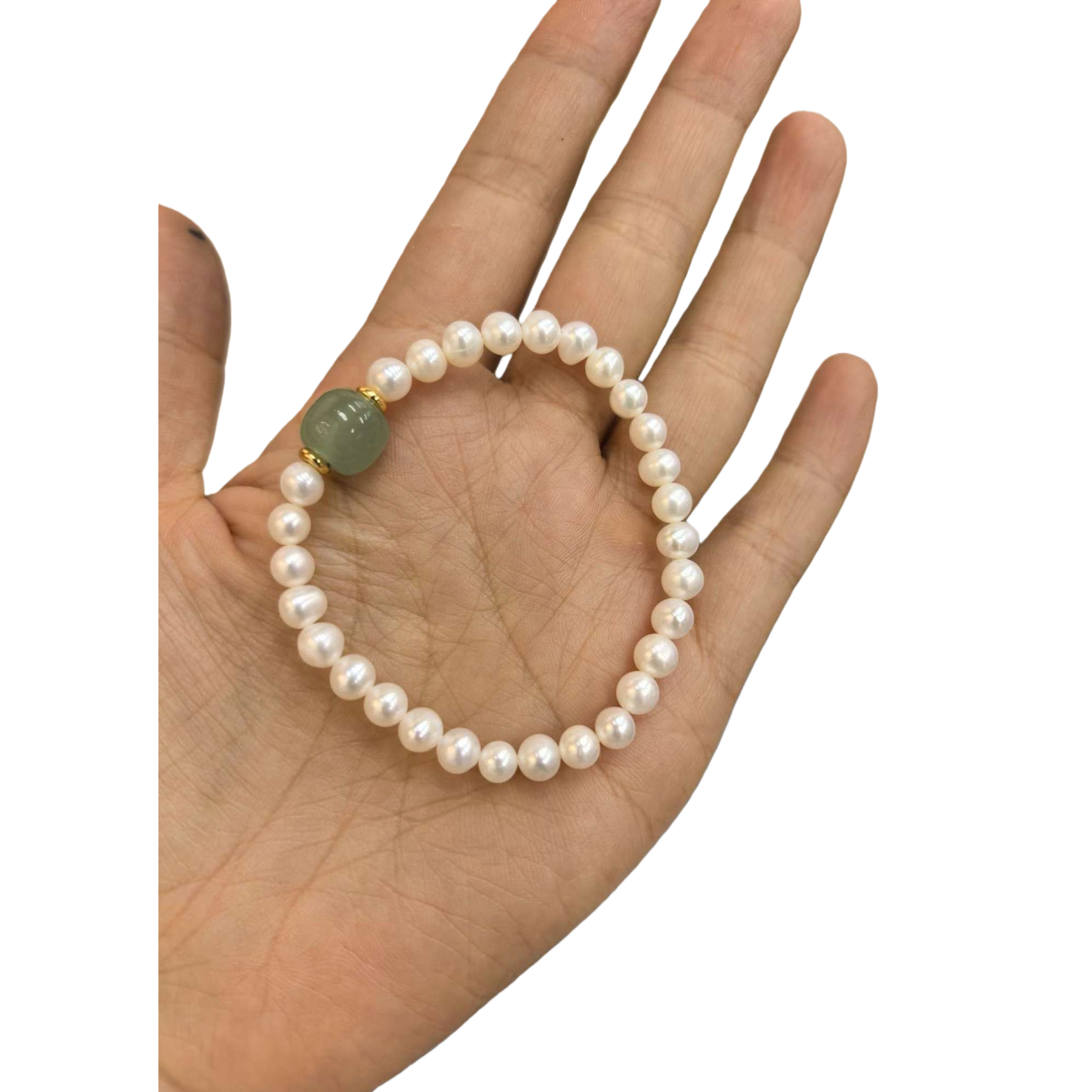 قلادة اللؤلؤ الوسطى الخرز الاخضر Item Picture