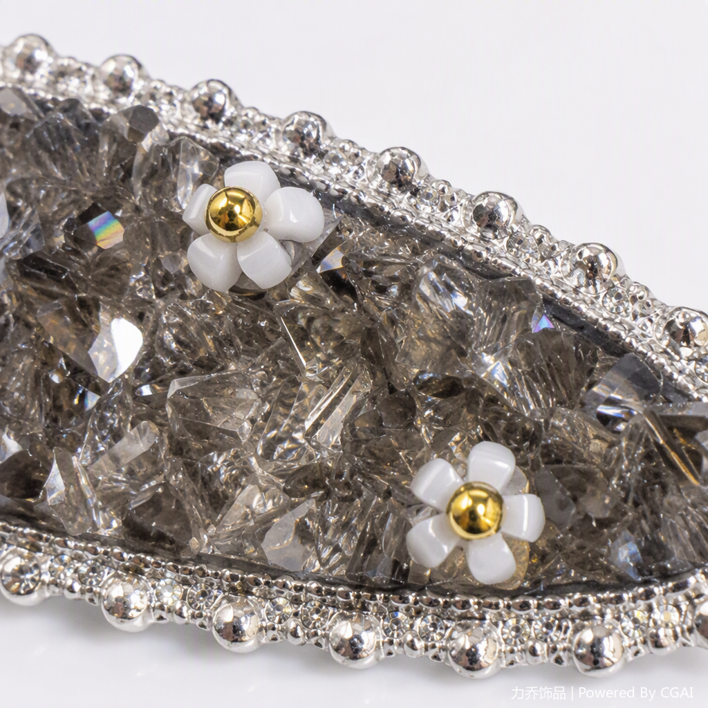 Shiny diamond-encrusted flower-shaped hair clips, fashionable and versatile hair accessories, hair ornaments, hair accessories, women's hair clips Application Scenario