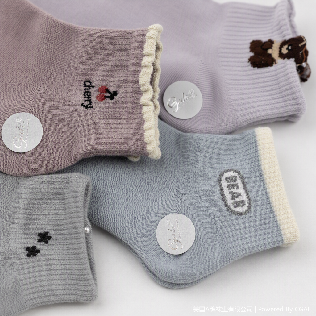 Five pairs of fashionable, versatile, comfortable, breathable and casual women's short socks with colorful patterns Application Scenario