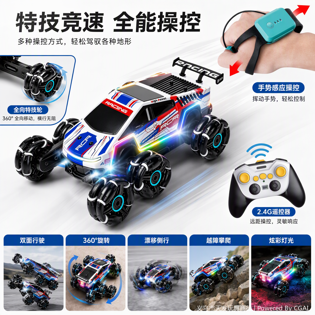 Children's remote control racing car electric toy, high-speed drifting, portable charging, Children's Day gift suitable for boys and girls details Picture