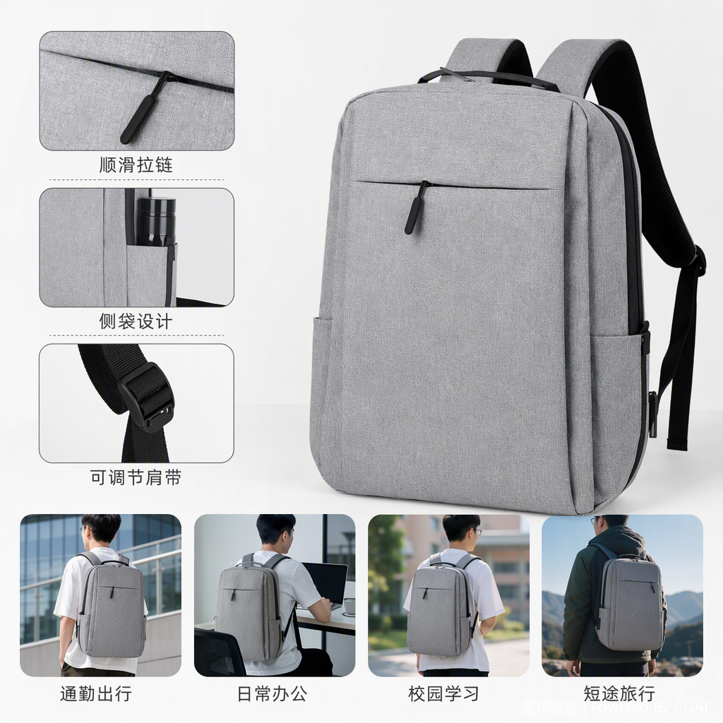 Fashionable and lightweight backpack for both men and women, multi-purpose leather backpack, travel and leisure bag details Picture