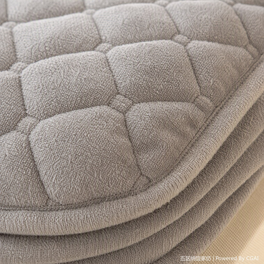 Grey diamond-patterned quilted quick-heating milk velvet bed cover multi-piece set, polyester taeff comfortable and warm bedding combination Application Scenario