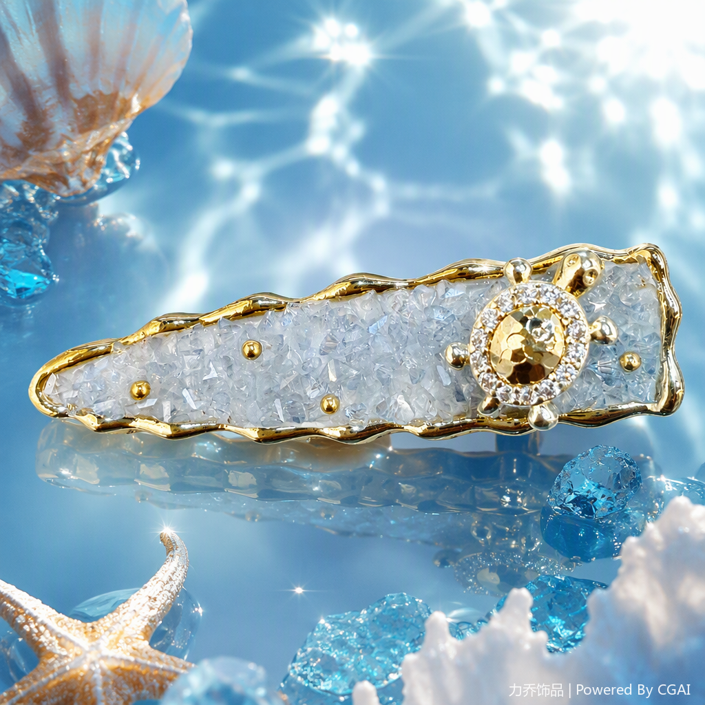 Golden diamond-encrusted turtle-shaped hair clips, fashionable and simple hair accessories, hair clips, hair accessories, ladies' hair accessories, hair clips Specification image