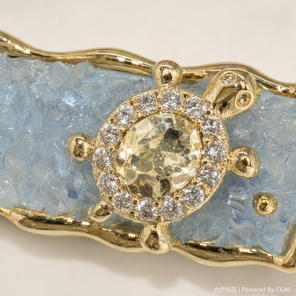 Golden diamond-encrusted turtle-shaped hair clips, fashionable and simple hair accessories, hair clips, hair accessories, ladies' hair accessories, hair clips Application Scenario
