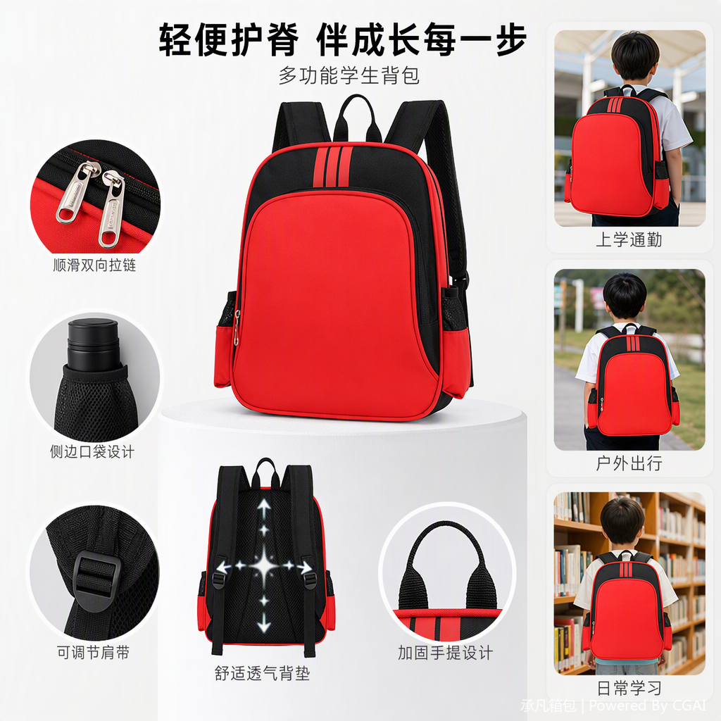 双肩背包实物图
