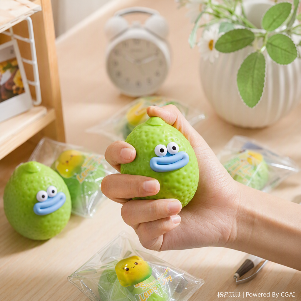 可爱卡通柠檬造型解压玩具+Squishy Lemon Joy商品展示架产品图