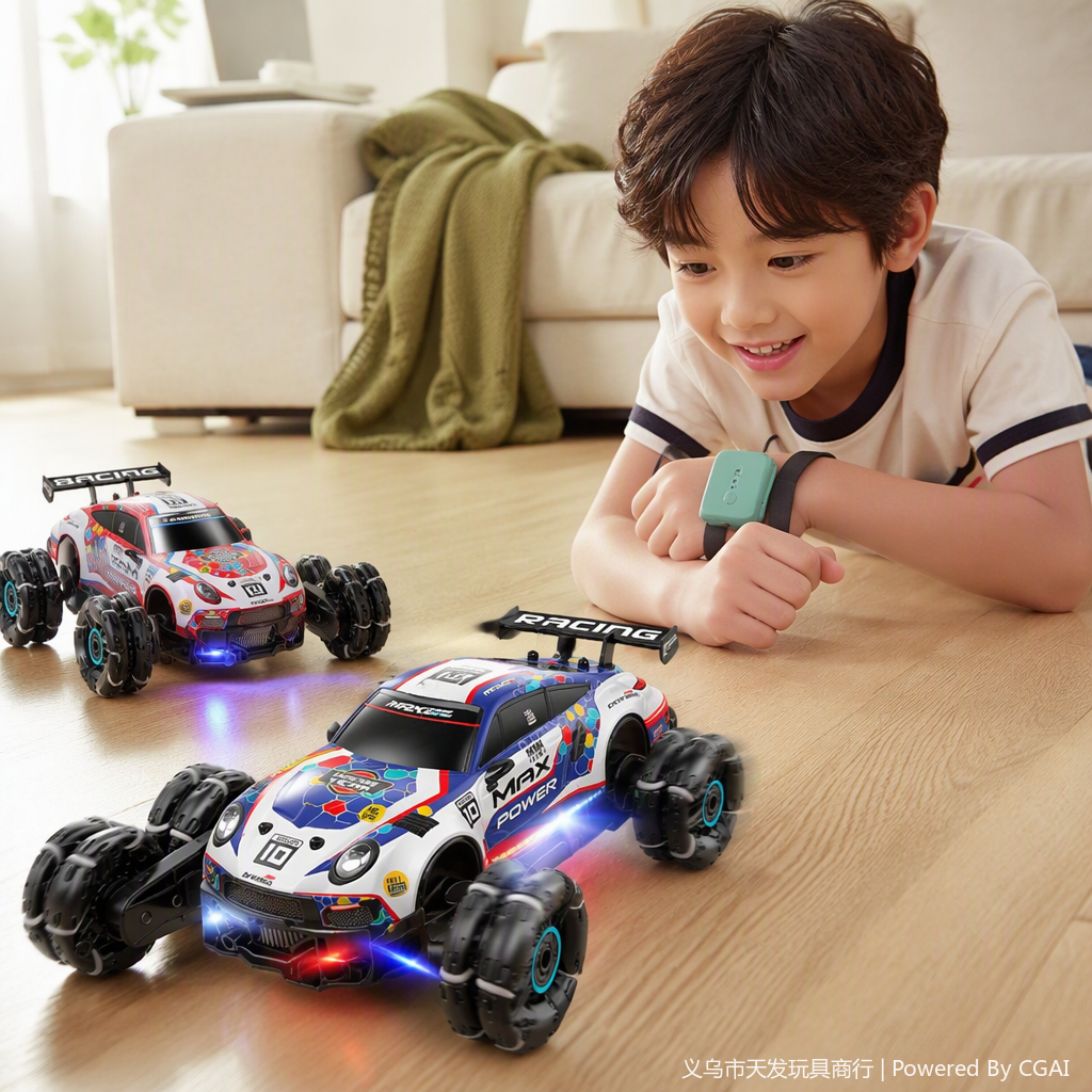 Children's remote control car, colorful racing car, electric toy, children's educational and fun car, suitable gifts for boys and girls Item Picture
