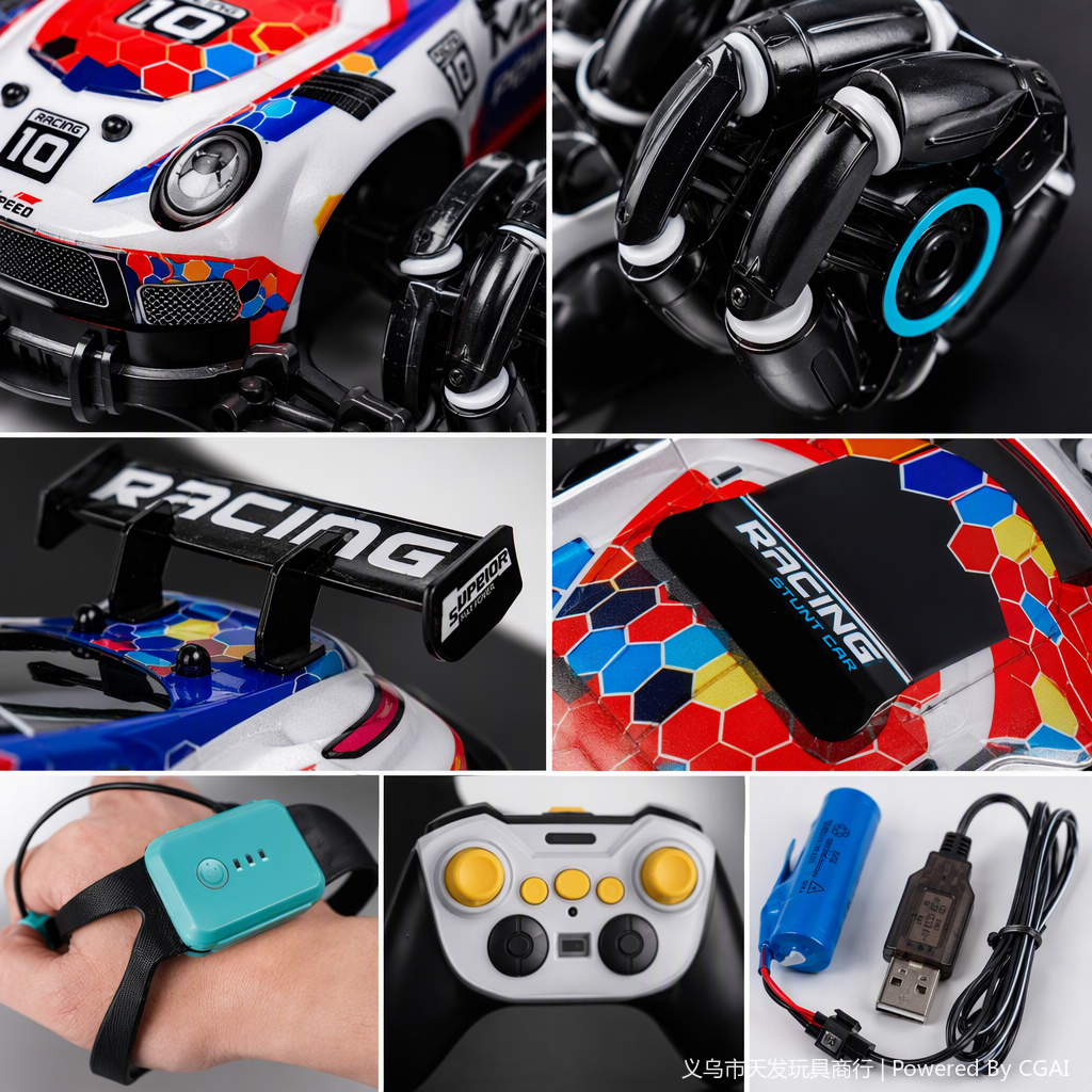 Children's remote control car, colorful racing car, electric toy, children's educational and fun car, suitable gifts for boys and girls