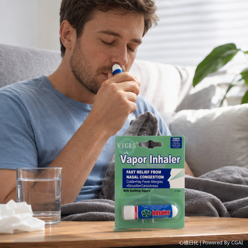 Зеленая упаковка для носа VIGRS Vapor Inhaler с ингаляторами для облегчения свежего дыхания в носовых отверстии details Picture