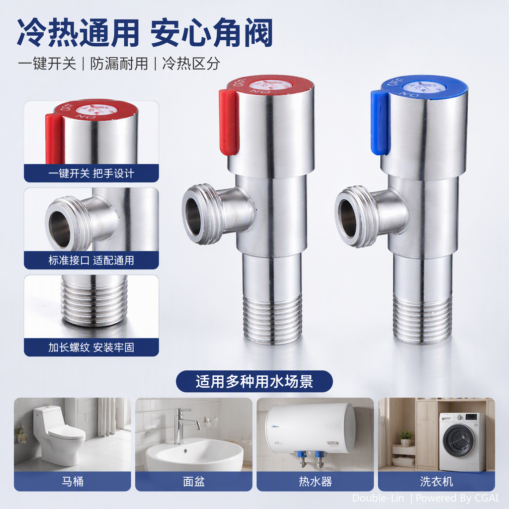 Industrial Angle valves, corrosion-resistant stainless steel valves, special accessories for the mechanical industry, high-pressure Angle valves details Picture