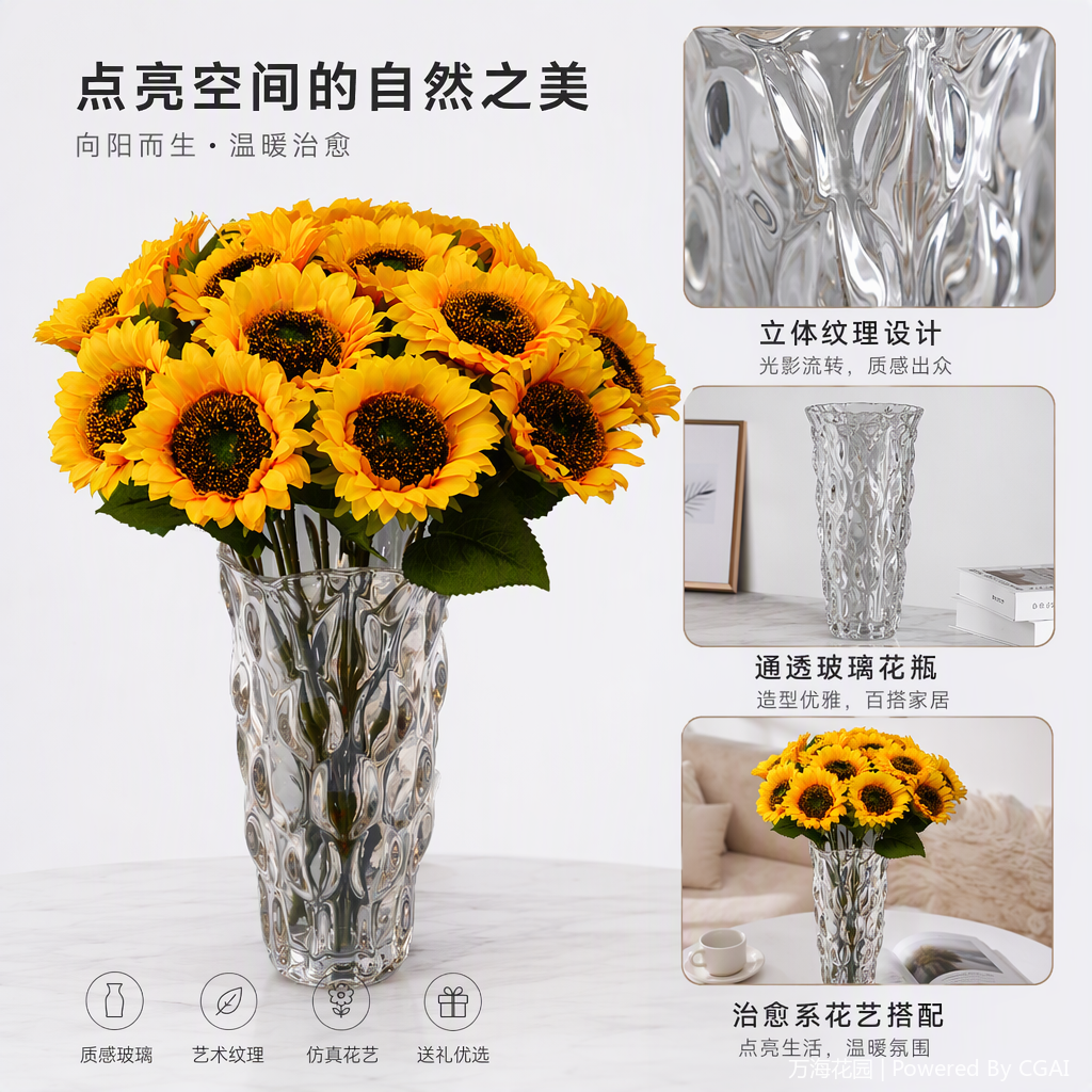 多彩鲜切花组合宠物园艺装饰家庭插花美观自然花束礼品