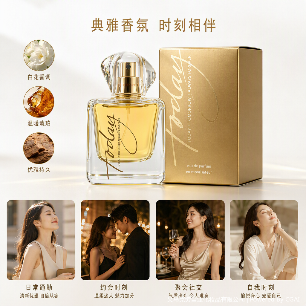 Fresh floral and fruity women's perfume, long-lasting, light and elegant feminine fragrance, moisturizing the skin, pleasant aroma details Picture