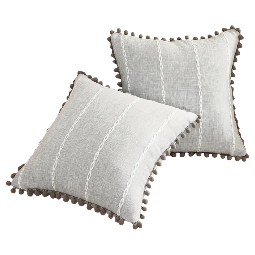 Rayas gris bordado Mao Qiu KaoZhen multifuncional al sofá almohada se ChangKuan sostener las fundas de suministros de decoración para el hogar Item Picture