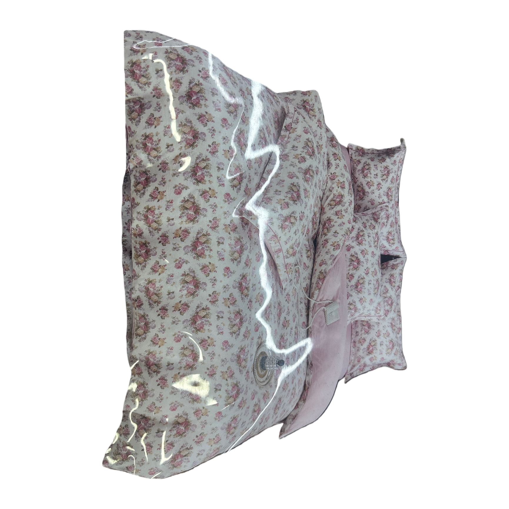 Pink floral pattern four-piece bedding set, soft and comfortable pure cotton bedding set, warm bedroom decoration, bed sheet, duvet cover and pillowcase combination details Picture