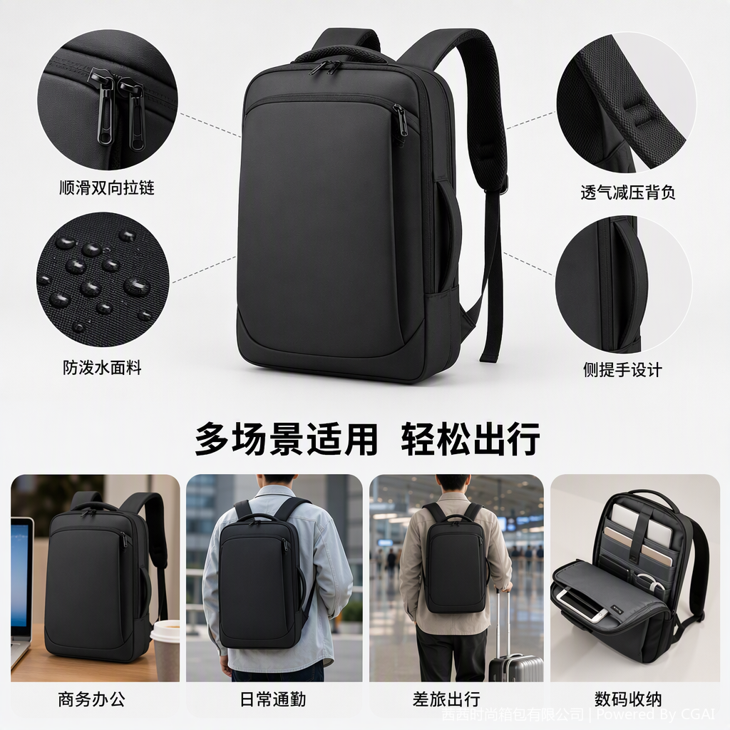Multi-functional casual backpack, men's and women's travel sports bag, large-capacity lightweight student schoolbag, trendy style Application Scenario