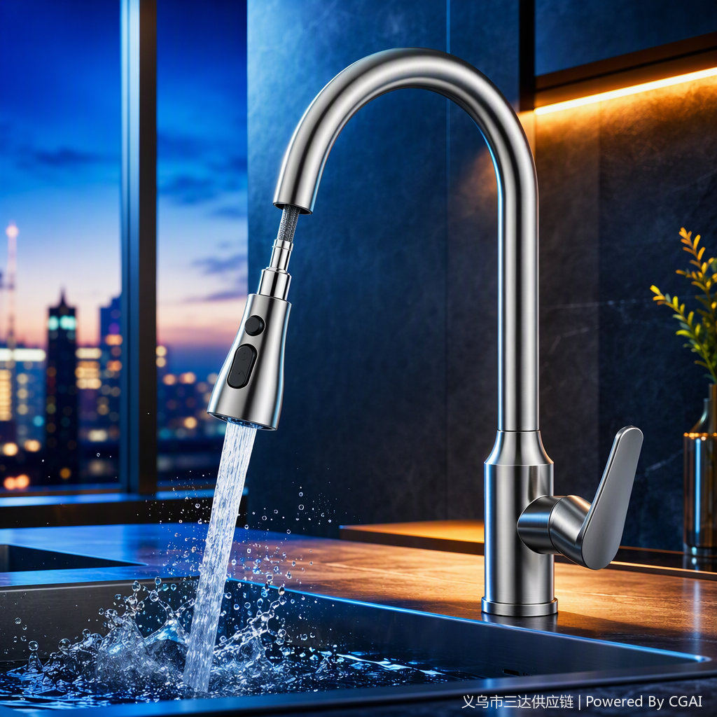 High-quality kitchen faucets, stainless steel rotating hot and cold washbasins, vegetable and dish washing faucets, kitchen and bathroom appliances
