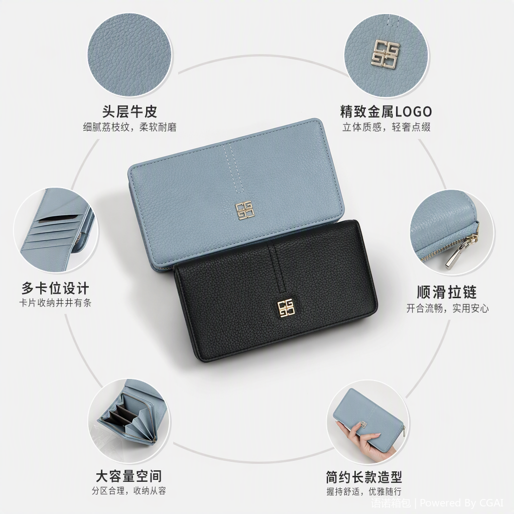 Moda versátil billetera de mujer de gran capacidad y múltiples posiciones de tarjeta casual cartera de cuero de mujer handbags tendencia estilo simple Application Scenario