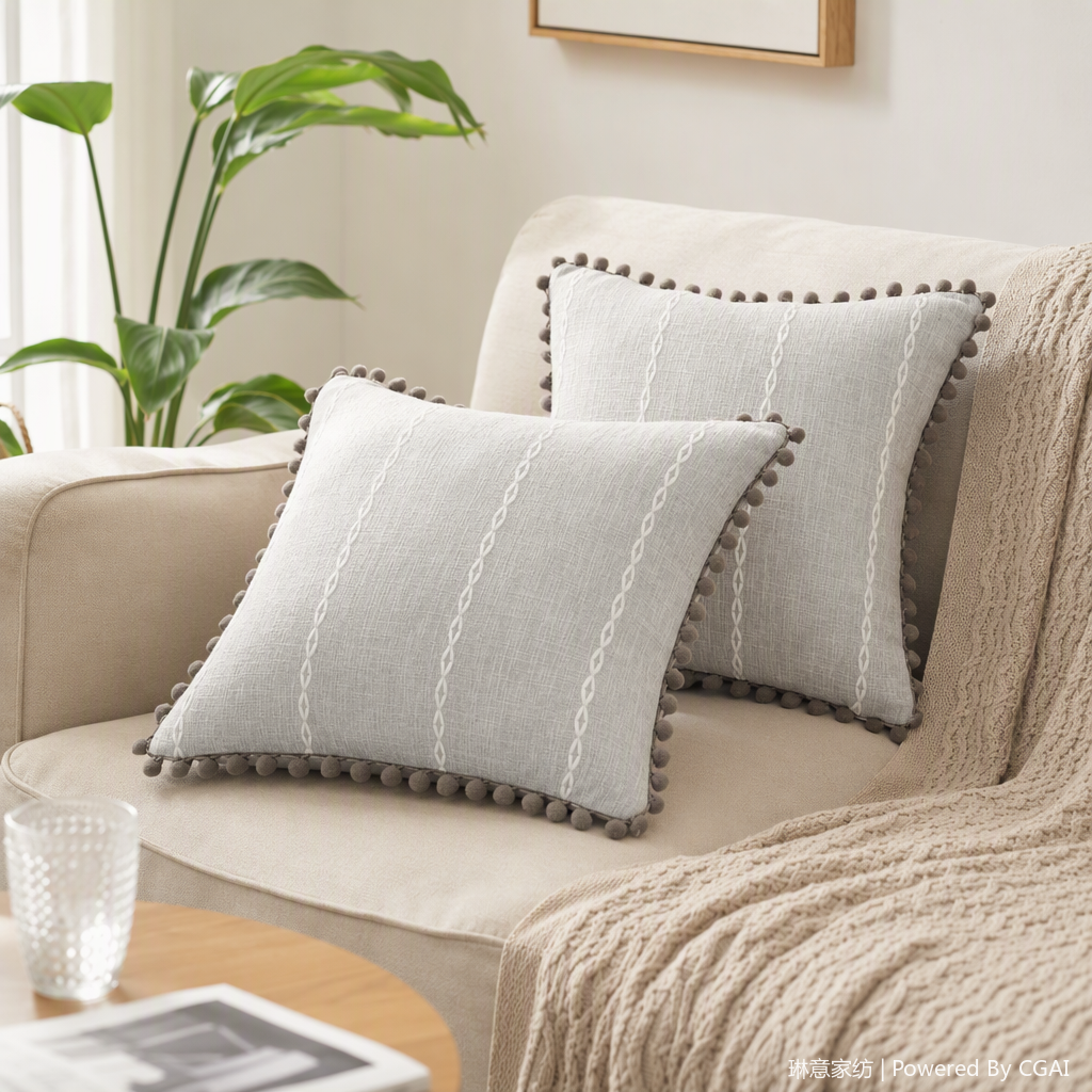 Rayas gris bordado Mao Qiu KaoZhen multifuncional al sofá almohada se ChangKuan sostener las fundas de suministros de decoración para el hogar details Picture