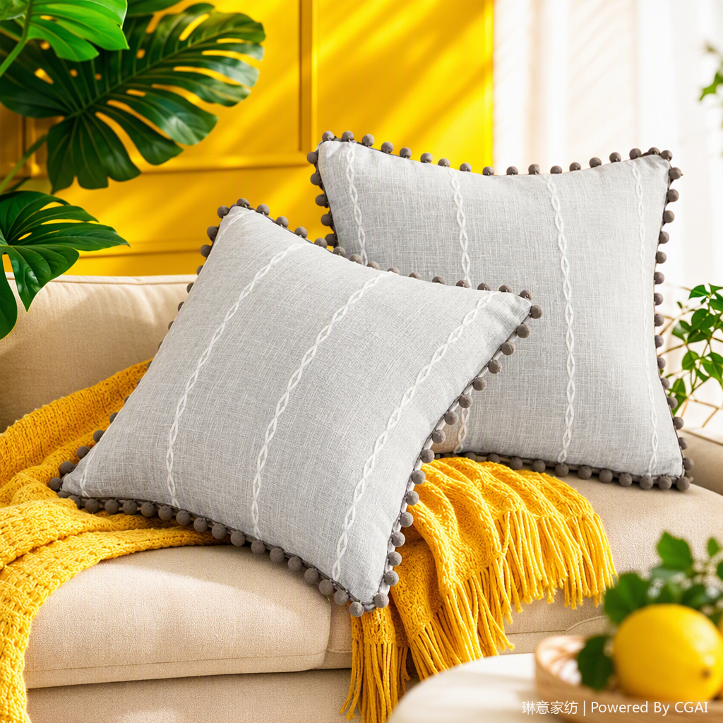 Rayas gris bordado Mao Qiu KaoZhen multifuncional al sofá almohada se ChangKuan sostener las fundas de suministros de decoración para el hogar Specification image