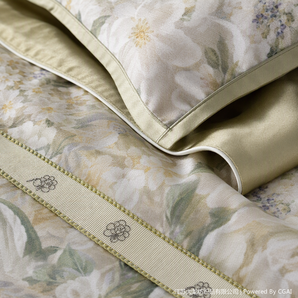 Colorful floral pattern bedding set, comfortable and soft bedroom bed sheet and duvet cover four-piece set, Korean style simple design Application Scenario