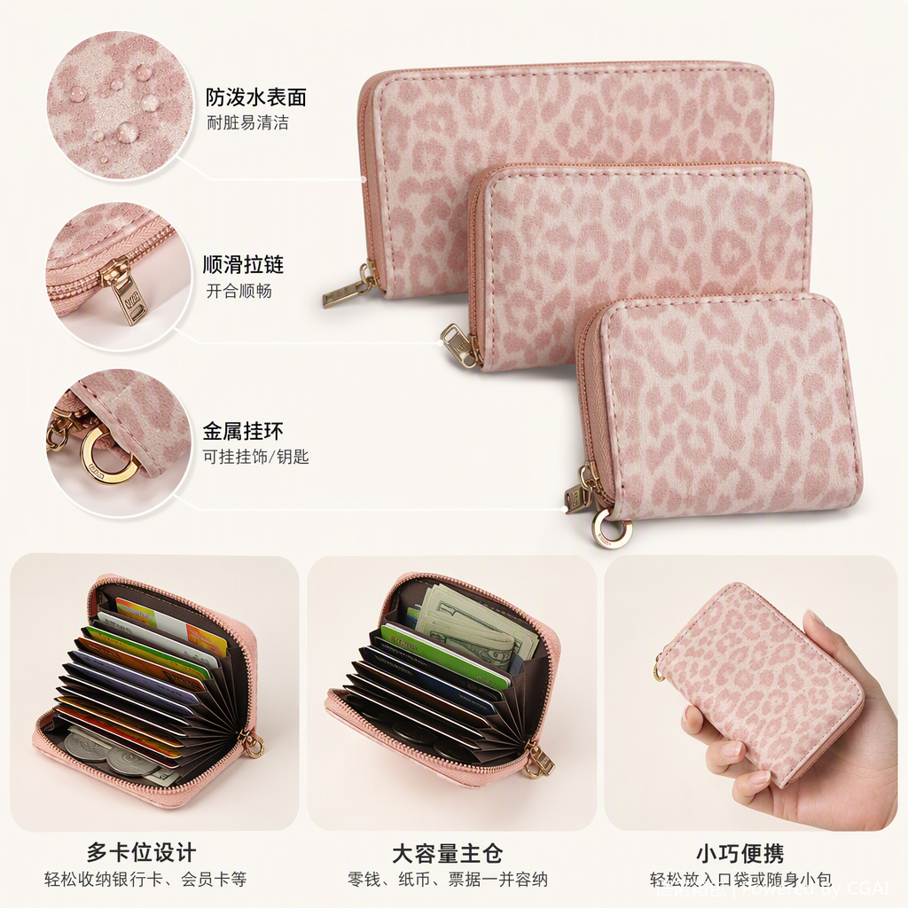Moda mujer monedero multi-tarjeta estilo corto billetera simple y versátil billetera casual artículos de cuero bolsos mujer billetera Specification image
