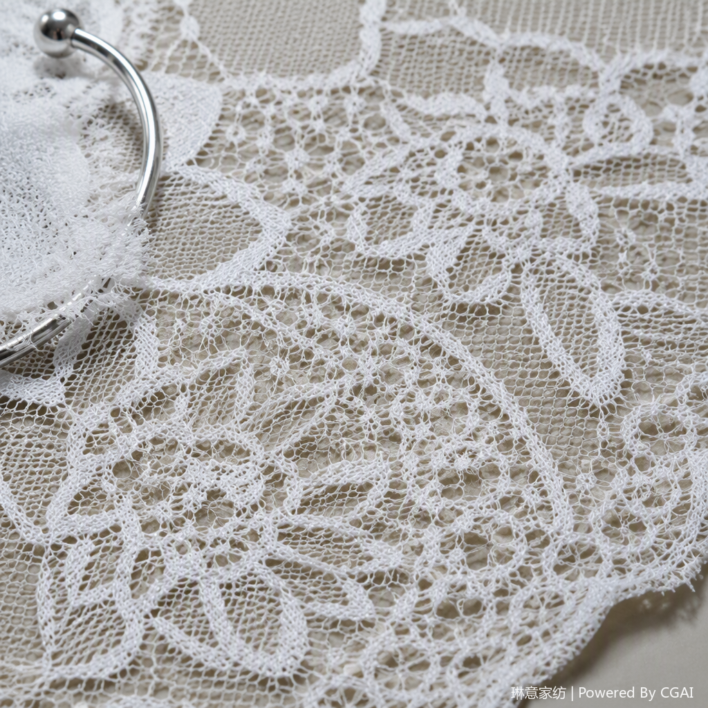 Encaje blanco tela de encaje rays tela de malla de hilo plegable tela de malla de hilo hecho a mano DIY material decorativo Application Scenario