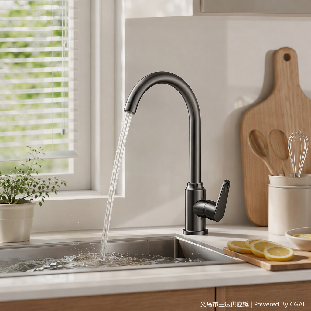 Multi-functional kitchen and bathroom faucet, hot and cold water faucet, stainless steel washbasin faucet, simple and modern home decoration hardware accessories Application Scenario