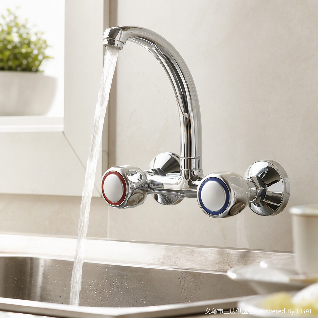 High-quality kitchen and bathroom faucets, stainless steel hot and cold water faucets, simple and modern home decoration hardware accessories details Picture