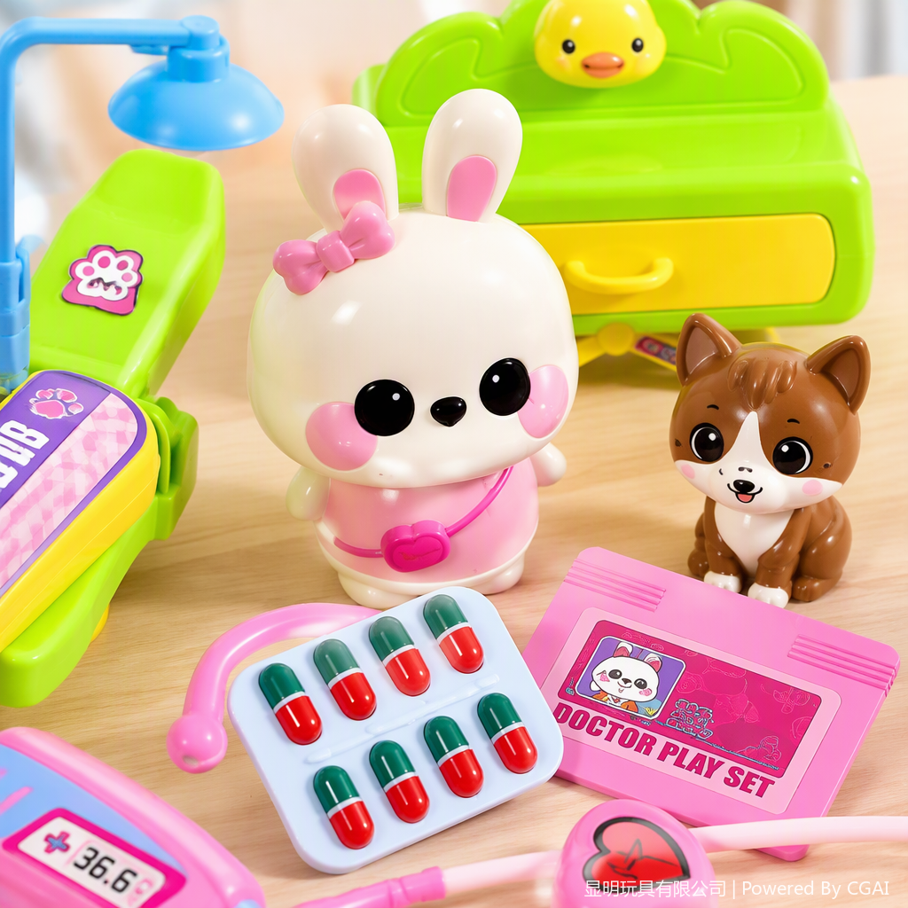 Juegos de rol para niños set rosa verde mezcla cuidado médico juego de simulación rompecabezas iluminación infantil suministros de educación temprana Application Scenario