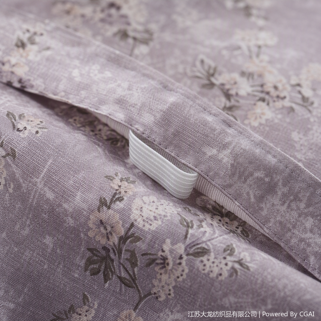Elegant grey floral pattern four-piece bedding set, simple and fashionable bedding, home bedspread, bed sheet and duvet cover combination Application Scenario