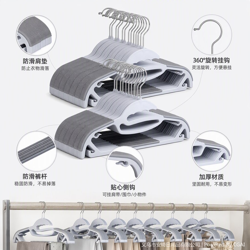 多功能防滑垫白色塑料衣架防滑衣架衣物整理收纳用品家用实用