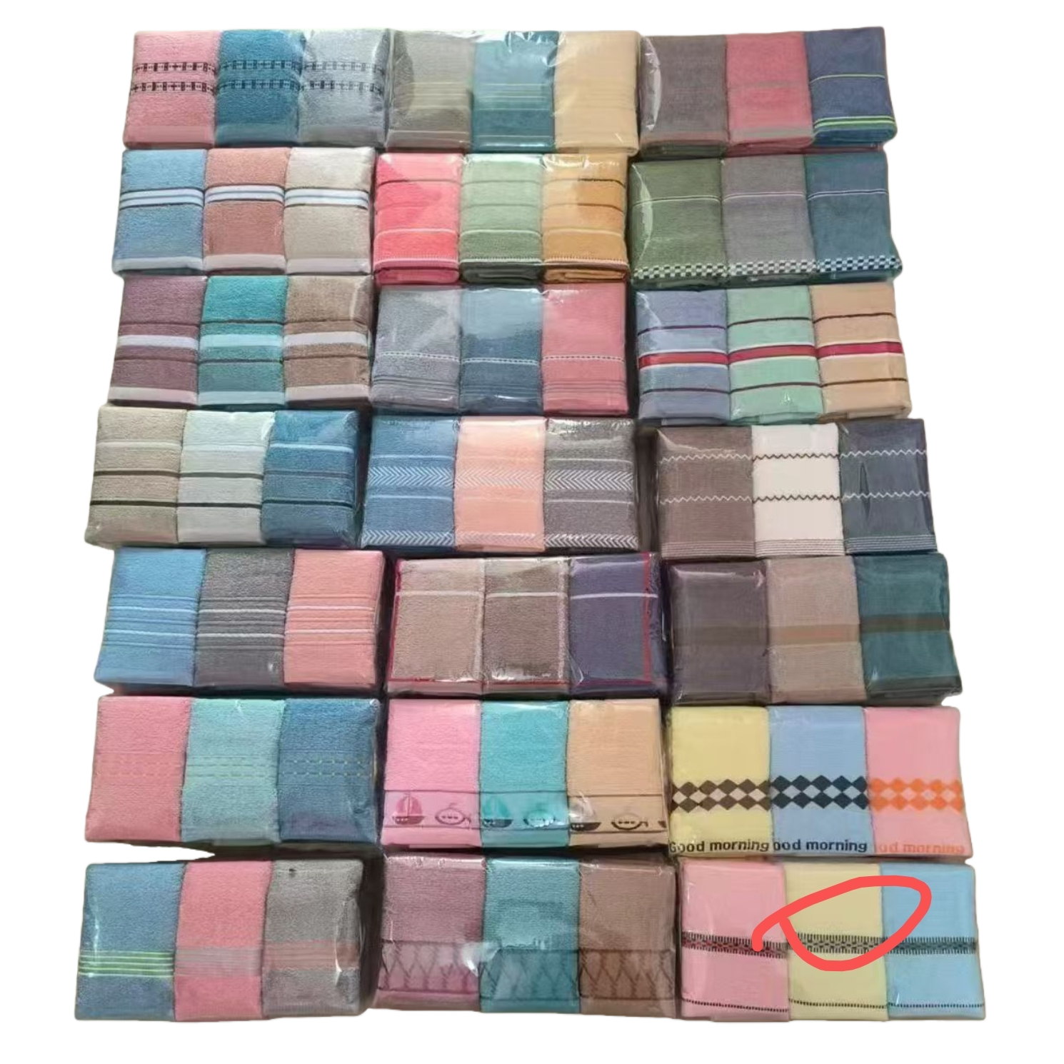 Toalla de rayas multicolor estante de exhibición apilable toalla de baño para el hogar almacenamiento almacenamiento creativo organizador estante Item Picture