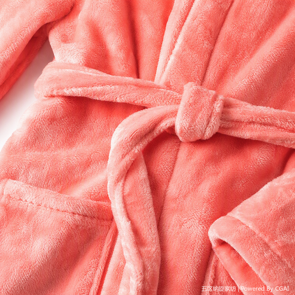 The long red bathrobe for women is soft and warm, suitable for winter moxibustion. The beige and pink casual bathrobe for women and home wear Application Scenario