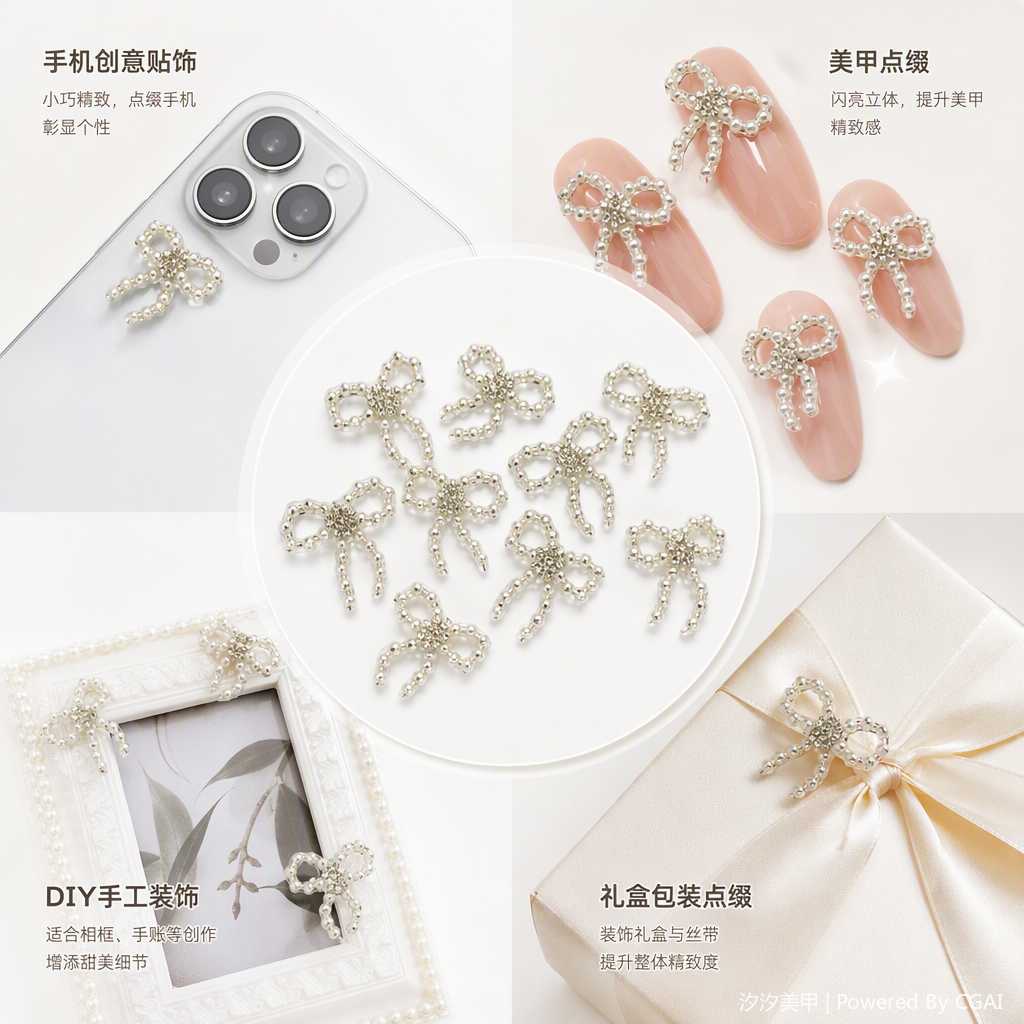 手工串珠蝴蝶结饰品项链女韩版甜美可爱百搭时尚配饰礼物