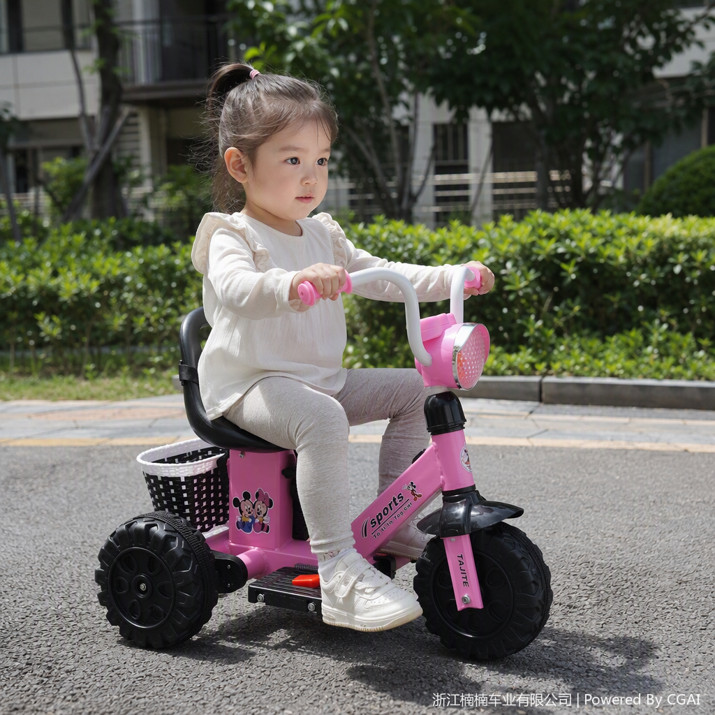 The multi-functional children's tricycle with adjustable baby seats and shoulder straps is safe and stable, making it suitable for toddlers to play outdoors details Picture