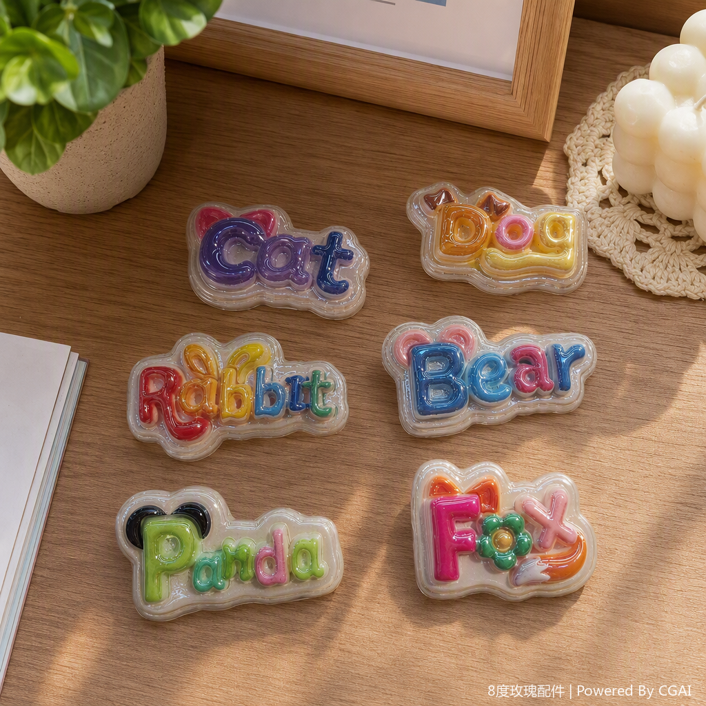 Badu8 Degree Rose brand colorful three-dimensional letter animal-shaped magnetic card decoration creative gift details Picture