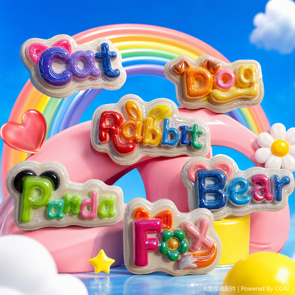 Badu8 Degree Rose brand colorful three-dimensional letter animal-shaped magnetic card decoration creative gift Specification image