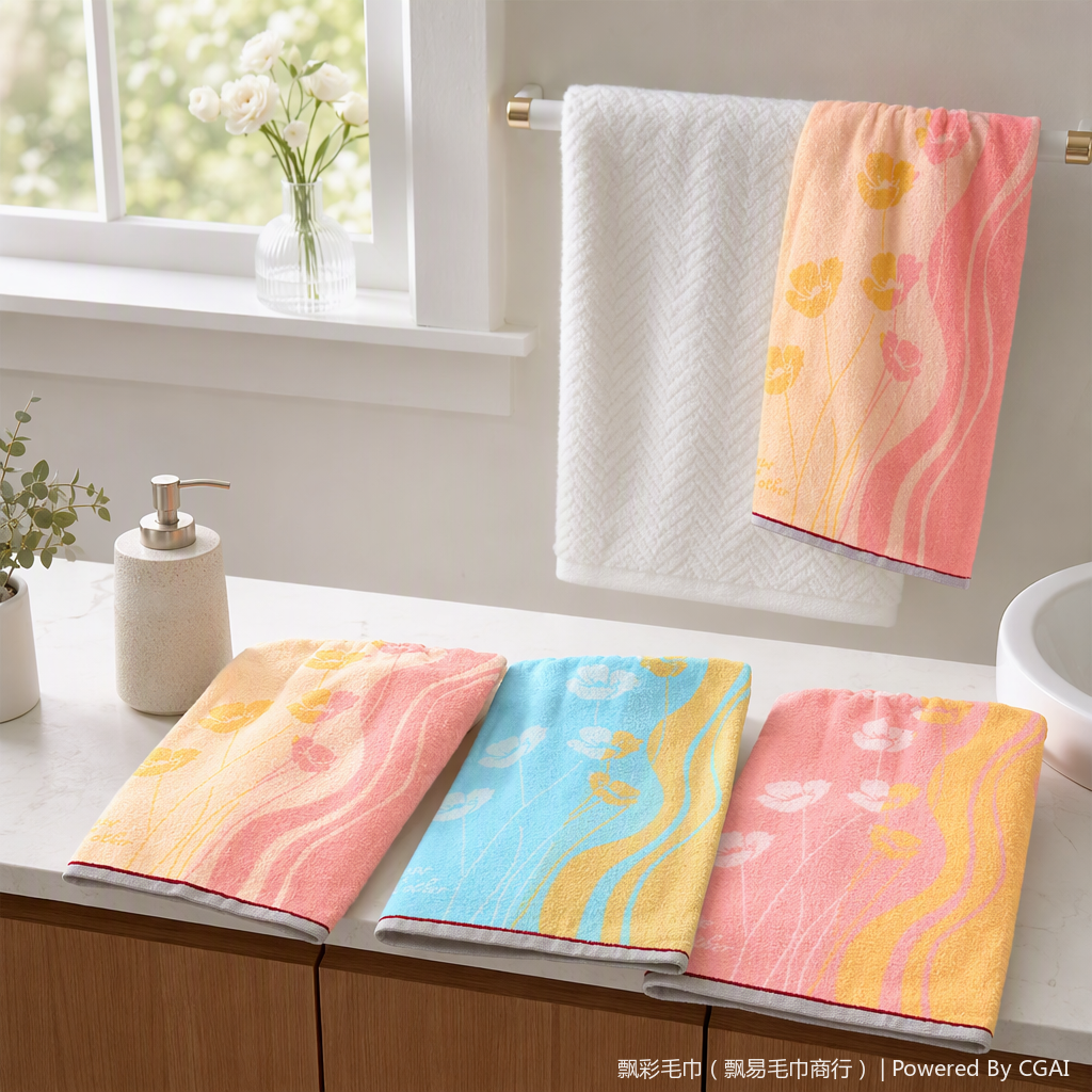 Color flotante 042 más diseños florales suave y absorbente toalla de baño familiar toalla de cara combinación details Picture
