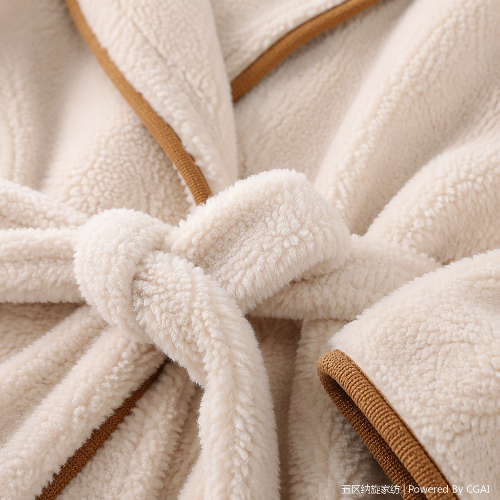 Beige plush bathrobes for men and women model children's cotton winter pajamas and bathrobes set warm and cozy casual home wear Application Scenario