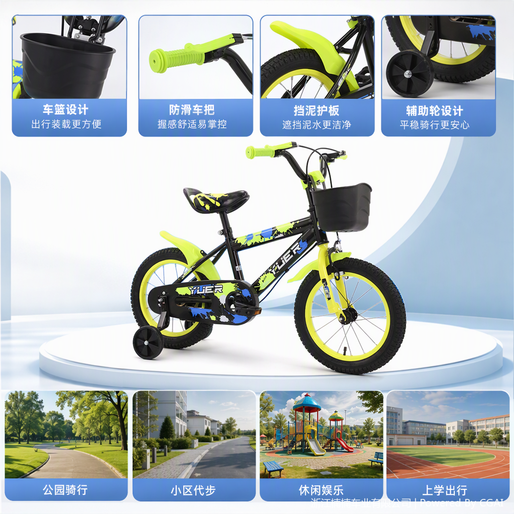 Children's colorful lightweight bicycles, children's riding bikes, children's cartoon children's strollers, children's bicycles, children's bicycles, children's cycling equipment Application Scenario