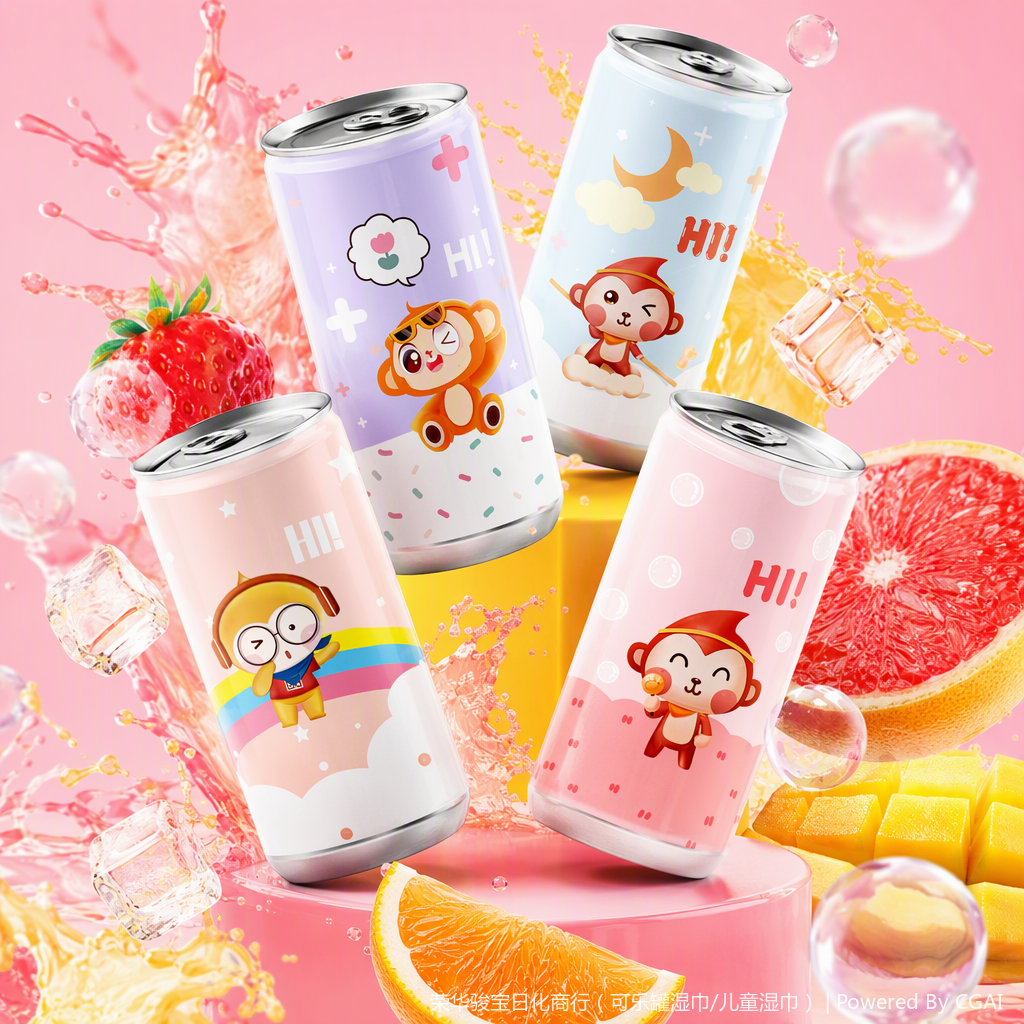 小猴湿巾纸罐装便携清洁湿巾卫生巾专用湿巾纸巾套装