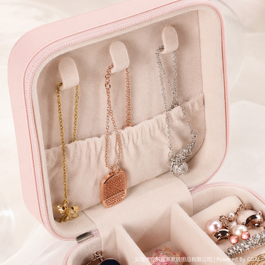 Soporte de joyería de almacenamiento multifuncional caja de joyería bolsa de joyería organizador a prueba de polvo caja de almacenamiento accesorios para el hogar gabinete de almacenamiento