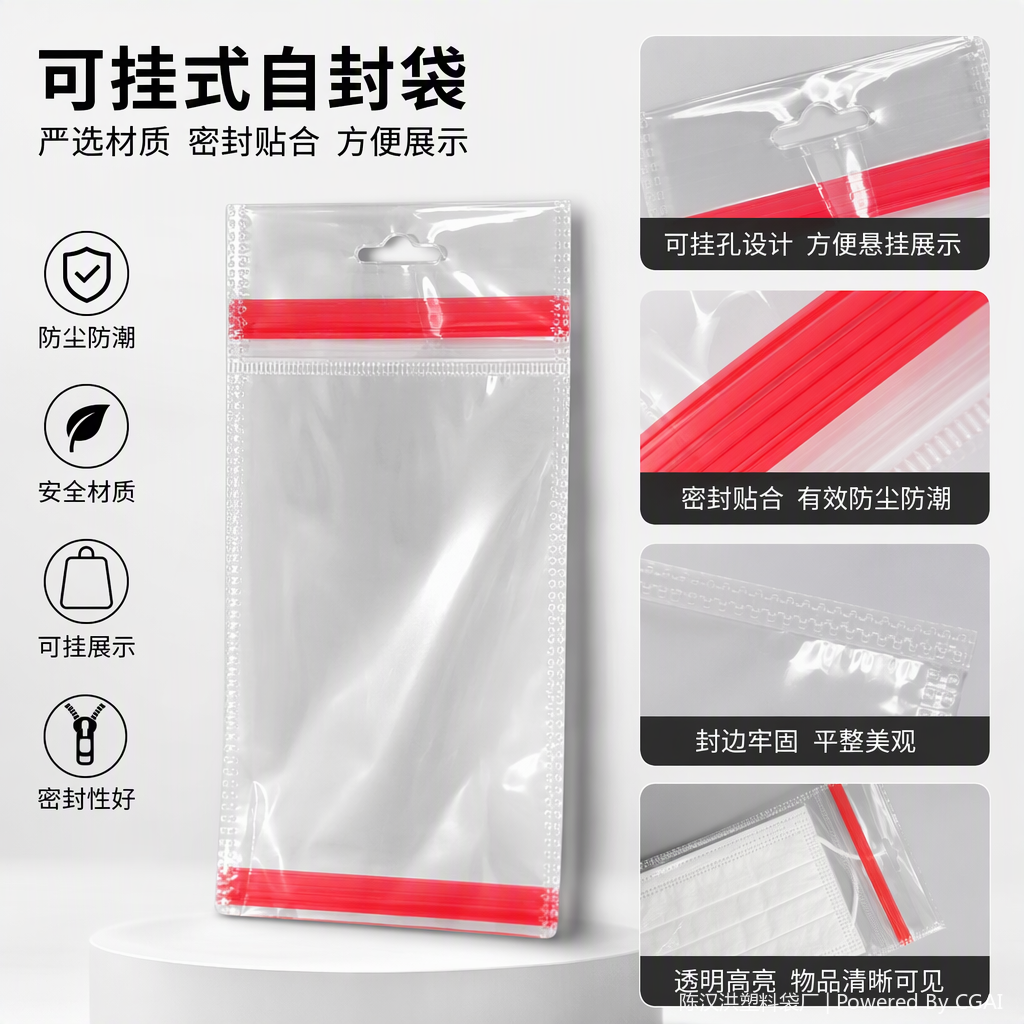 多用途透明自封塑料袋便携包装袋密封袋收纳袋塑料包装袋产品图
