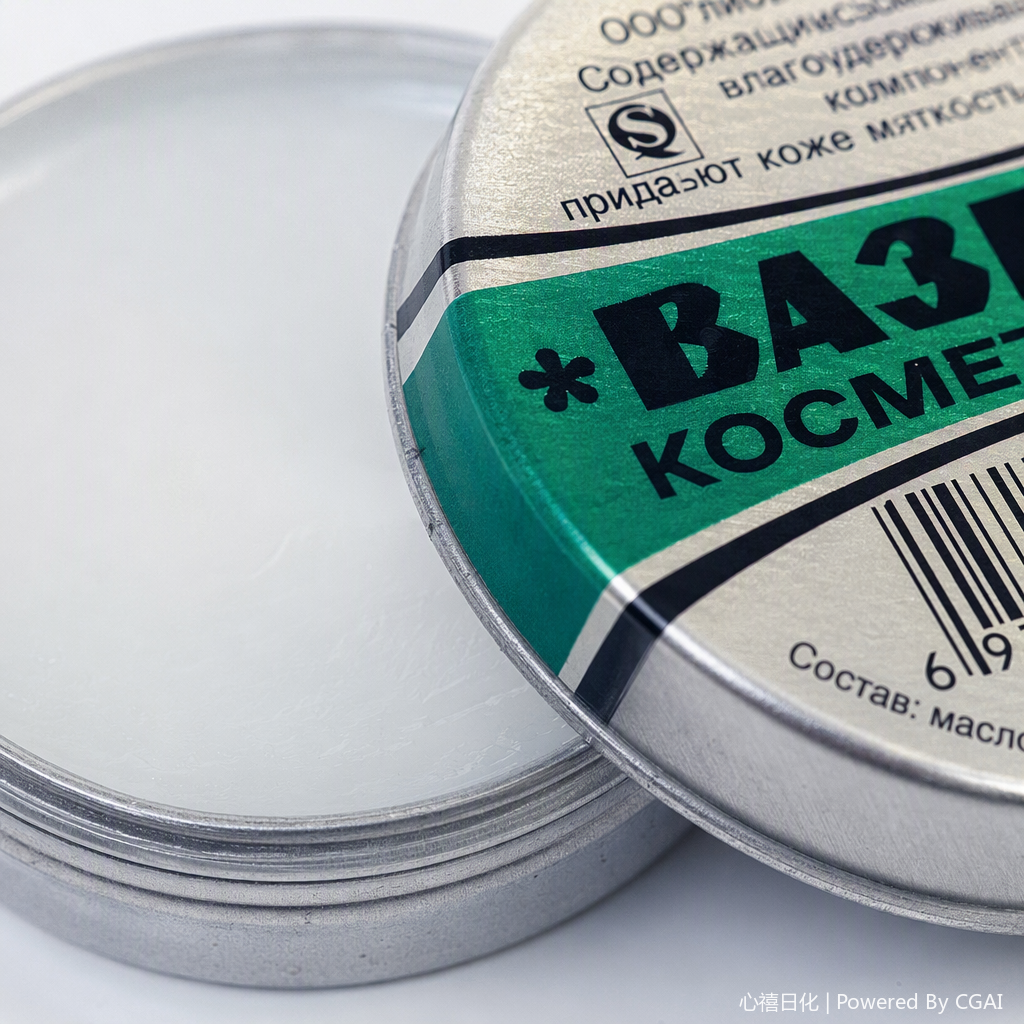 Two cans of Vaseline cosmetic moisturizing, hydrating, repairing and skin care products with a green label in a silver iron box Specification image