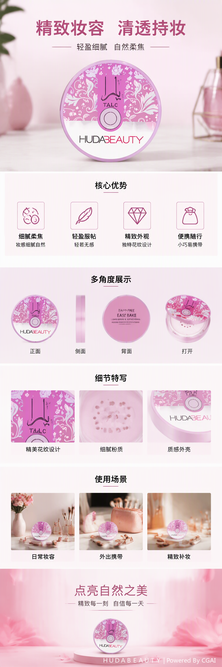 柔雾持妆粉饼控油遮瑕自然裸妆粉底定妆粉散粉粉饼粉盒详情1