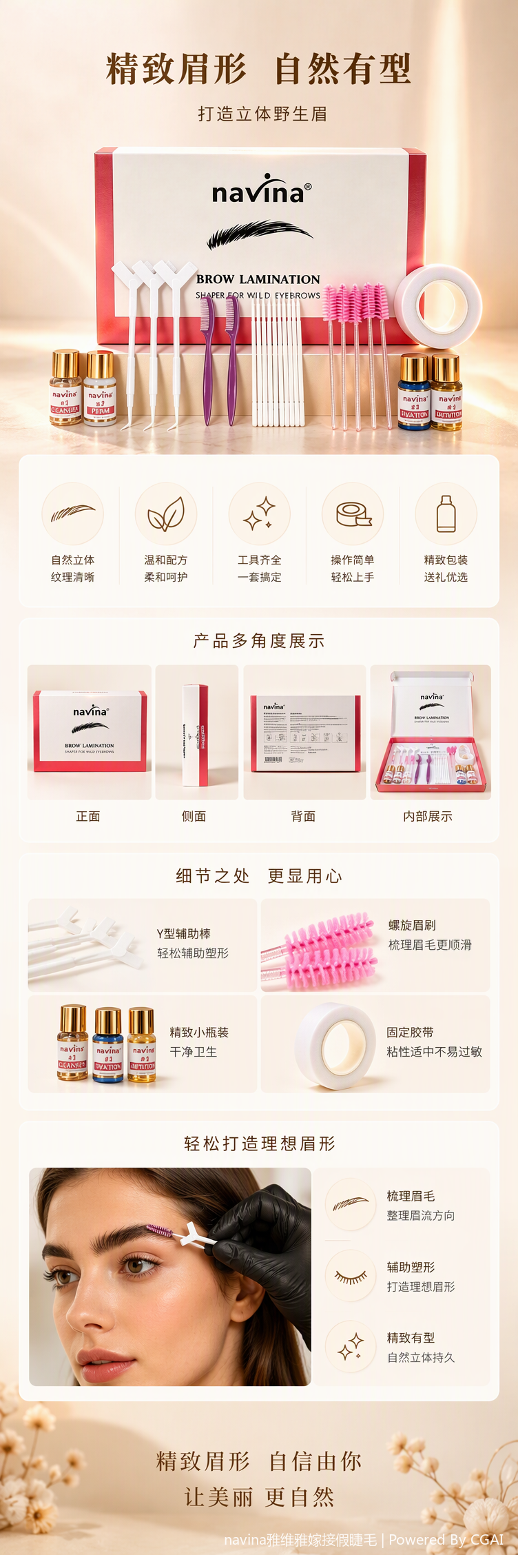 专业多功能眉型模板塑形卡修眉画眉辅助工具美妆必备详情1