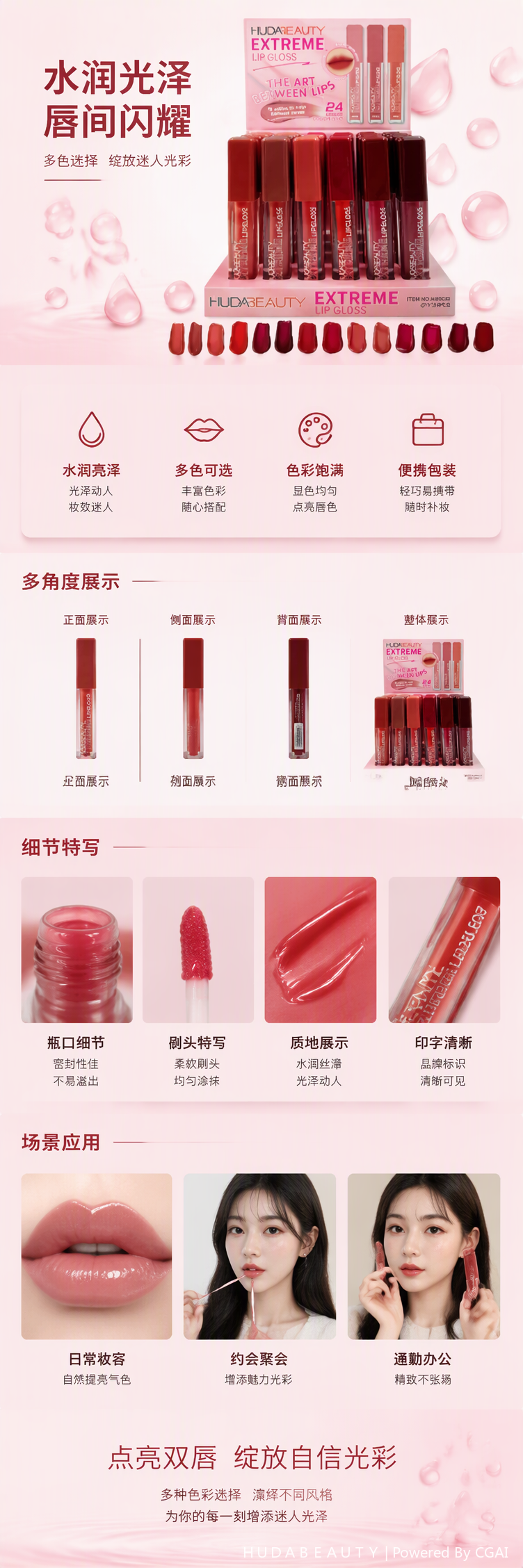 持久水润唇釉滋润亮泽不易脱色彩妆唇部彩妆新品推荐详情1